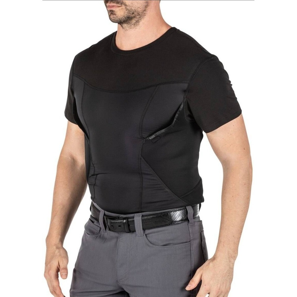5.11 Tactical Cams Short Sleeve Black Base Layer‎ Wicking Shirt Men's XL
